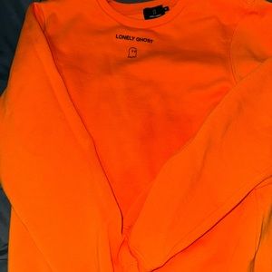 Lonely Ghost Orange Text Me When You Get Home Crewneck